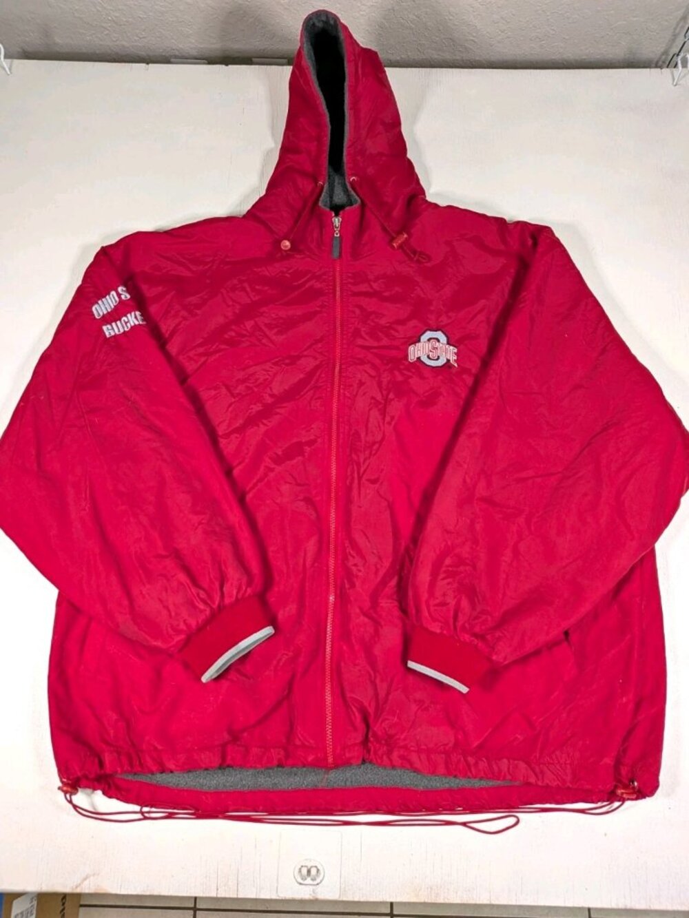 Vintage 90s Ohio State Buckeyes Full Zip Hooded Jacket Vesi Sportswear Mens XXL